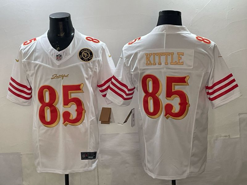Men 2026 San Francisco 49ers #85 Kittle White Gold 5th generations Nike Limited NFL Jersey style 004->san francisco 49ers->NFL Jersey